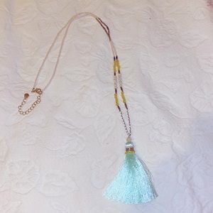 Blue Tassel Necklace